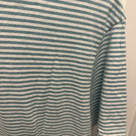 PacSun PS Basics Teal Blue Men Stripe Striped T-Shirt Medium Cotton - Picture 2 of 4